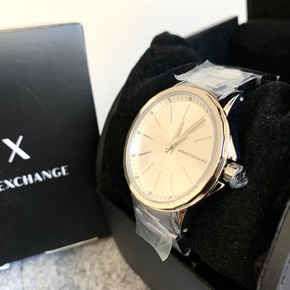 NWT Armani Exchange silver tone watch - Picture 2 of 7